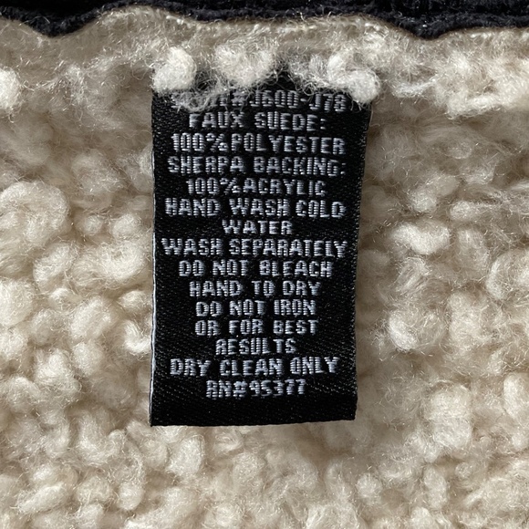 Sanctuary Faux Suede Sherpa Vest SzM Black Zip Up Western Boho 70s Ranch Cowgirl - Picture 9 of 9